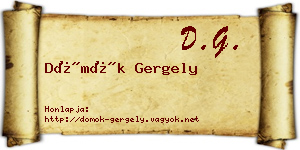 Dömök Gergely névjegykártya